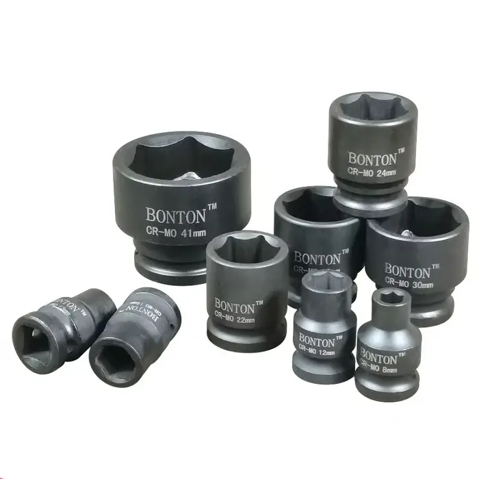 1/2 "prise à Impact court prises d'air adoptrique 6 points 10 12 13 14 16 17 18 19 34 36 38 41 46mm 