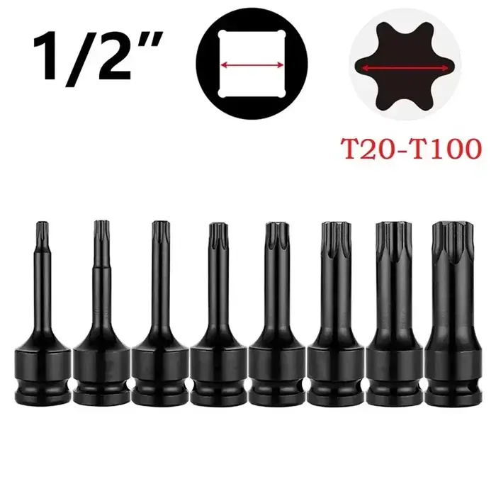 Adaptateur de douille Torx de 1/2 pouces, clé à douille d'entraînement à percussion, tête d'adaptate