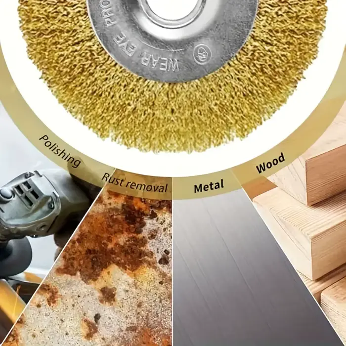Ensemble de 3 brosses en fil de cuivre avec connecteur en fil d'acier - Tête ronde fine pour l'élimination de la rouille