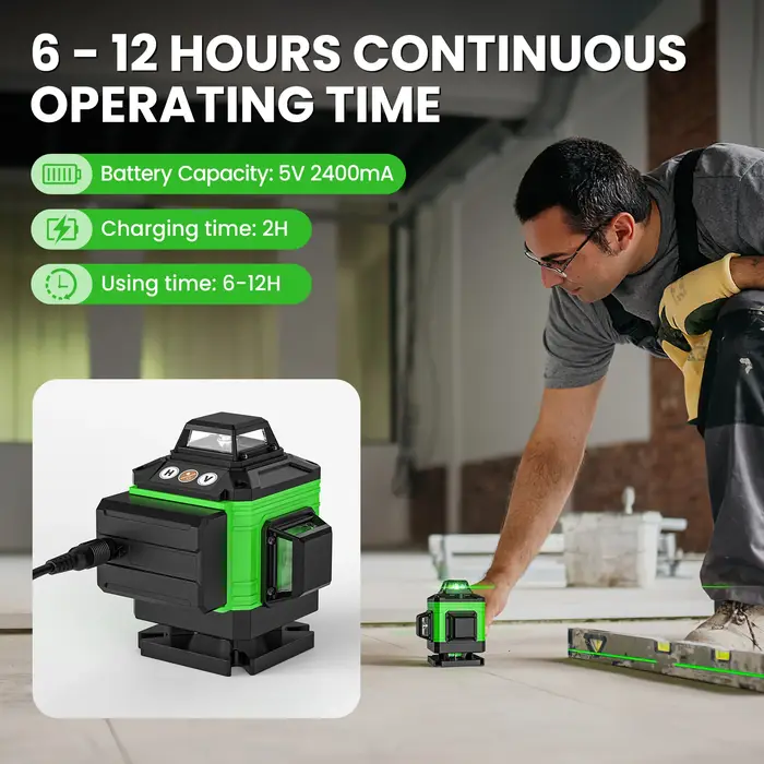 16 Lines 4D Laser Level green line SelfLeveling 360 Horizontal & Vertical power Laser level Professi