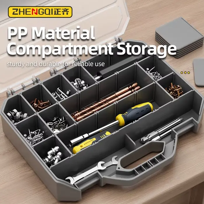 Boîte de rangement d'outils en plastique épaissi 17/23/34 compartiments