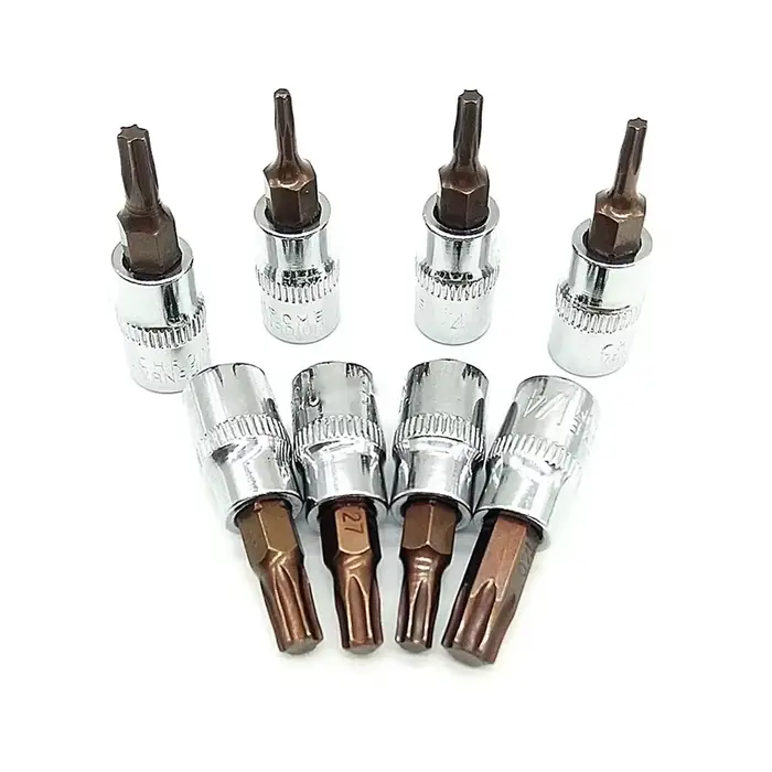 Embout de tournevis Torx 1/4 pouces, douille d'entraînement, adaptateur de clé à douille à cliquet, 