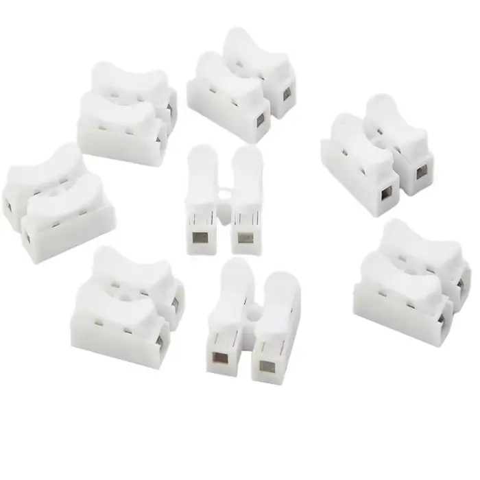 Boîte 55 pièces CH-2 connecteur rapide de fil à ressort 2p bornes à sertir électriques bloc pince de câble d'épissure bande Led facile à installer
