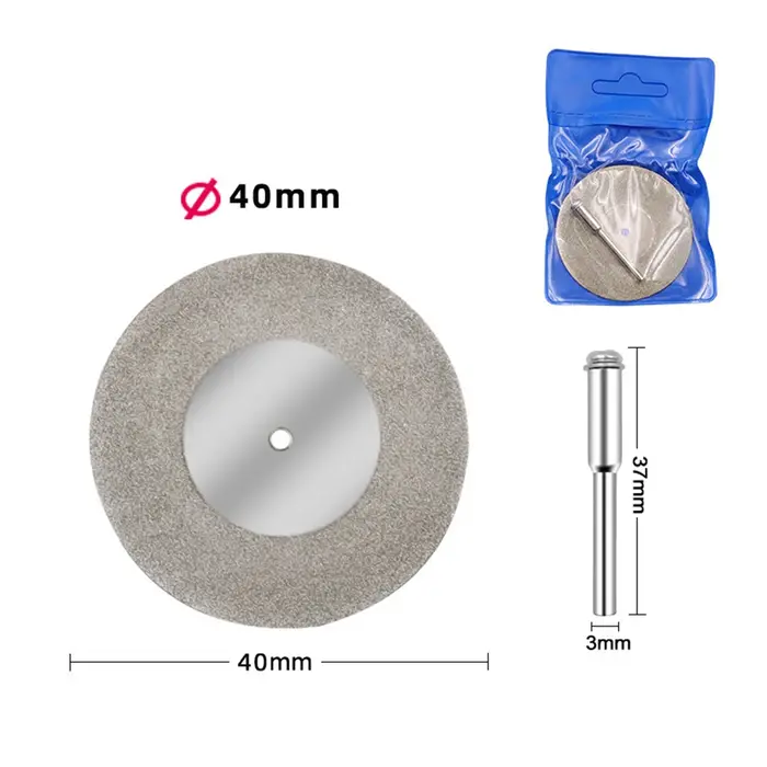 Ensemble de disques de coupe diamantés miniatures pour accessoires rotatifs, meule diamantée de 40,