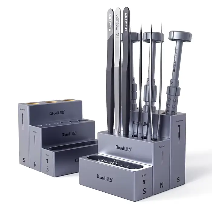 Boîte de rangement modulaire QIANLI ICube en alliage d'aluminium pour la réparation de téléphones portables