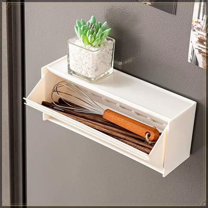 Boîte de rangement magnétique de type coquille japonaise en matériau HIPS