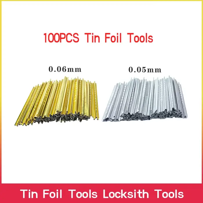 100 pièces/boîte 0.05MM/0.06MM outils en feuille d'étain outils de serrurier or et argent feuille d'
