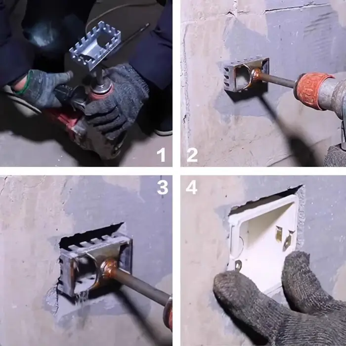 Perforateur de trous carrés en acier inoxydable pour boîtier de type 86