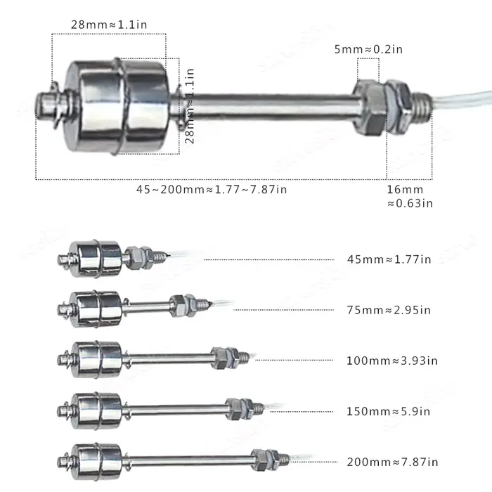 Joli à flotteur en acier inoxydable