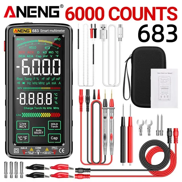 ANENG 683 multimètre intelligent haut de gamme tactile 6000 points