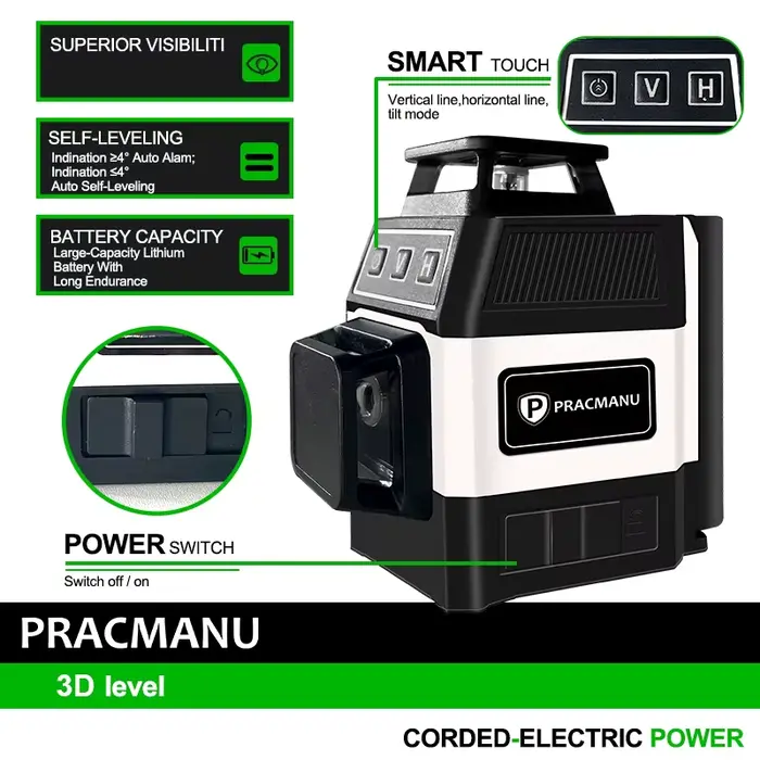 Pracmanu – Mini niveau Laser 12 lignes