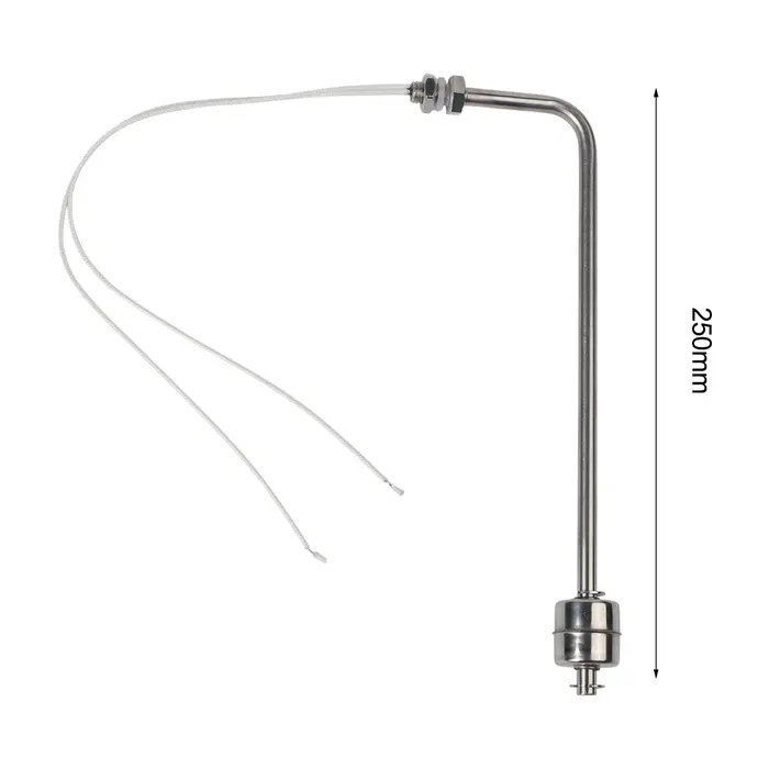 1pc 75/100/150/200/250mm interrupteur à flotteur en acier inoxydable réservoir capteur de niveau d'eau à Angle droit