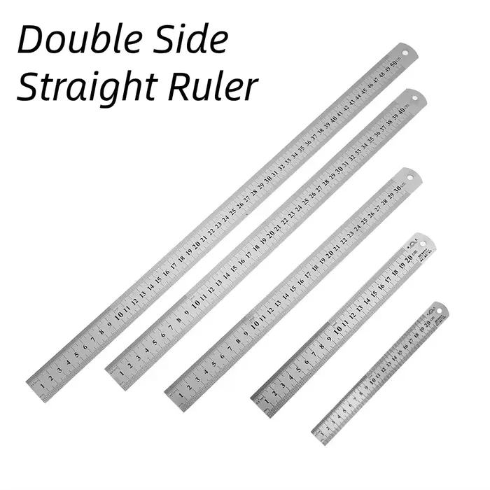 Règle droite double face en acier inoxydable