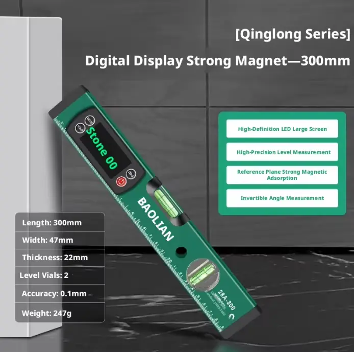 Règle de niveau numérique magnétique, 30-80 cm, niveau électronique haute précision, 0-90 °   Niveau