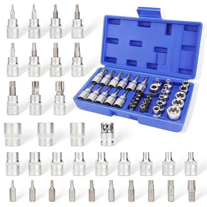Jeu de 34 embouts Torx et douilles E-Torx