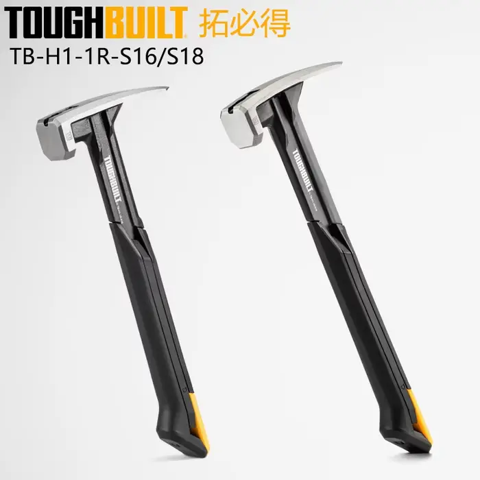 Marteau à déchirer en acier TOUGHBUILT TB-H1-1R-S16 TB-H1-1R-S18 16 OZ. 18 OZ. Outils à main à visage lisse