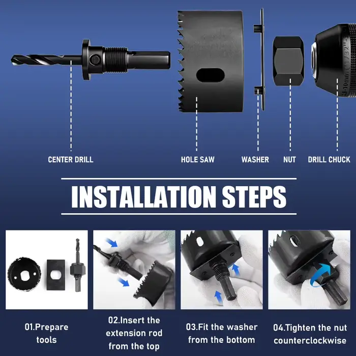 Kit de scies cloches pour bois 19-152 mm