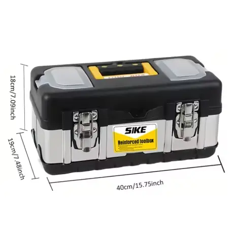 Boîte de rangement robuste de 17 pouces pour outils, mallette portable pour électricien et réparatio