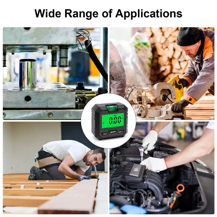 Jauge d'angle numérique 360 ° Mini inclinomètre de mesure avec Base magnétique