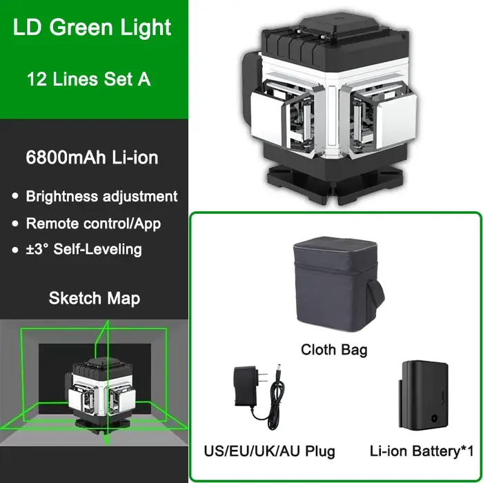 Niveau Laser 16/12/8 lignes 3D/4D