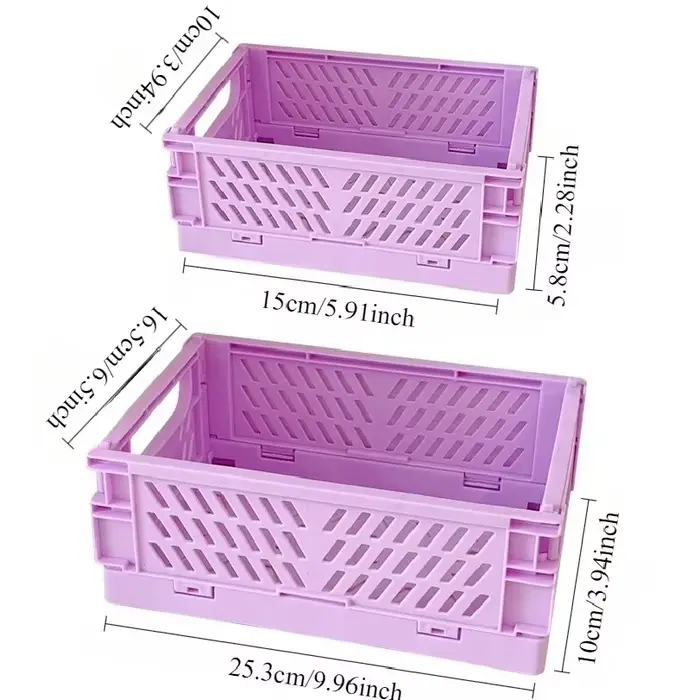 Boîte de rangement pliable avec poignées