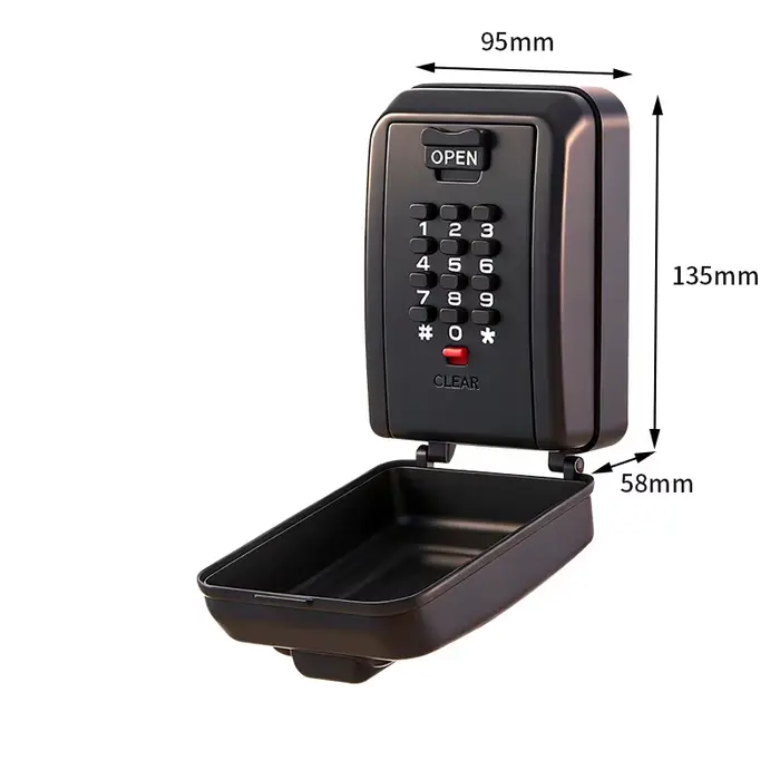 Boîte à clés personnalisable avec serrure à combinaison à 12 chiffres pour clés, avec code réinitial