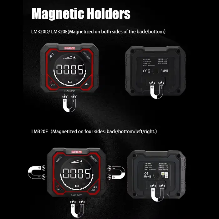 Inclinomètre Laser numérique UNI-T LM320D LM320E LM320F, compteur d'ange avec mesure d'angle relatif
