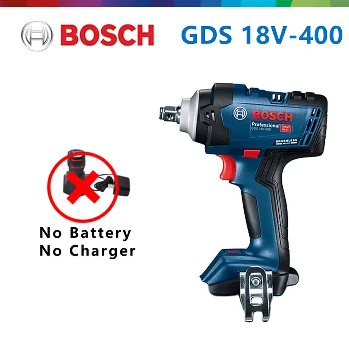 Bosch-Torque de tournevis à percussion sans fil sans balais, outils électriques sans batterie, GDS, 
