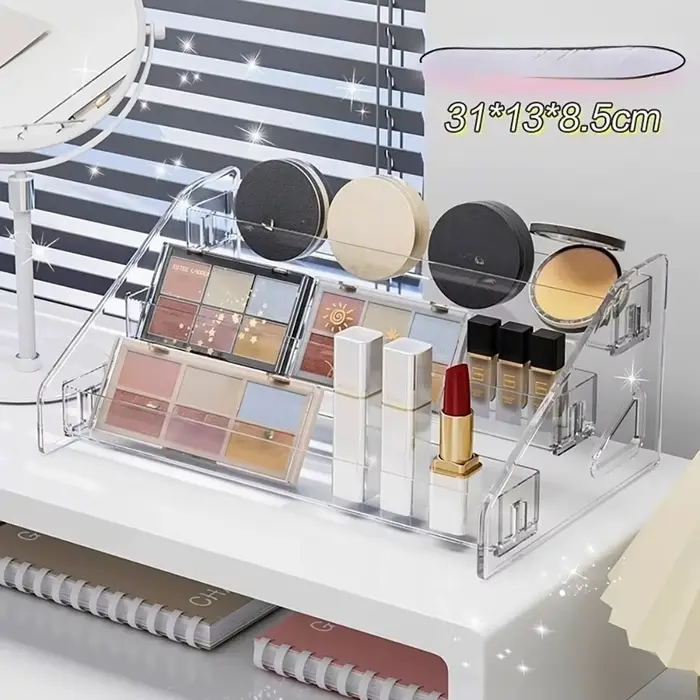 Boîte de rangement transparente, organisateur de maquillage, vitrine de cosmétiques, organisateur de