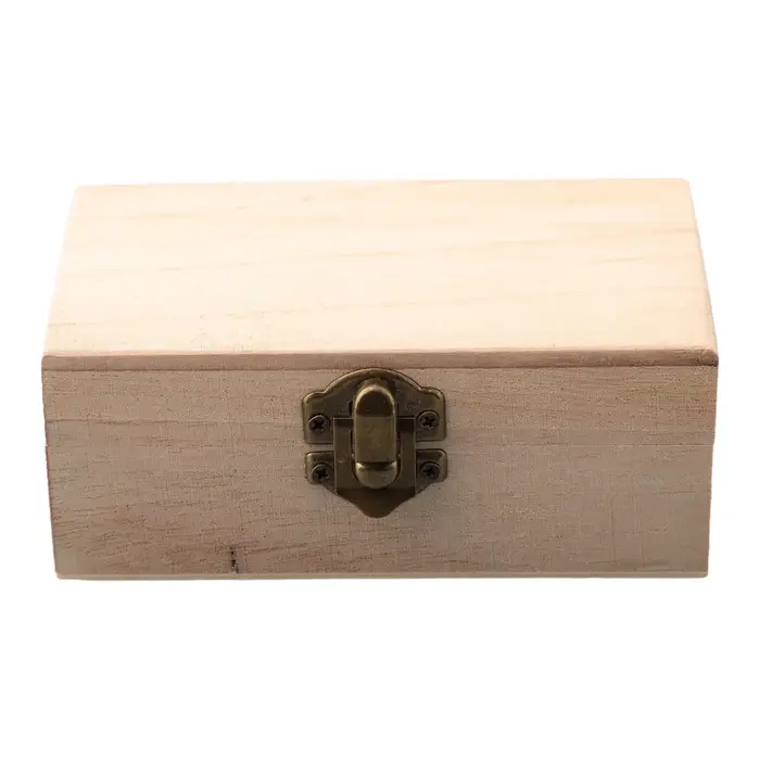 Boîte de rangement en bois massif avec couvercle