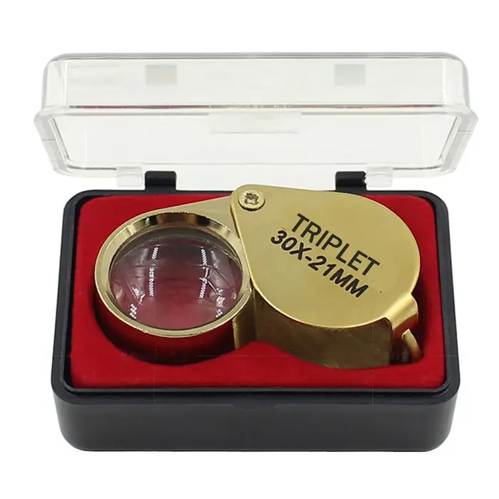 Loupe de poche pliable 30X 21MM en métal pour bijoux