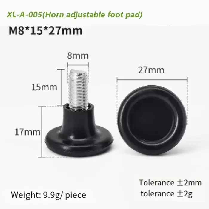 M8 pied de nivellement vis sur Type PP meubles en plastique Table chaise canapé jambe pieds antidérapants niveleur réglable Base boulon Pad