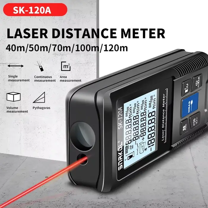 SNAKOL Télémètre laser 3-en-1 avec ruban à mesurer : 40/50/70/100/120m