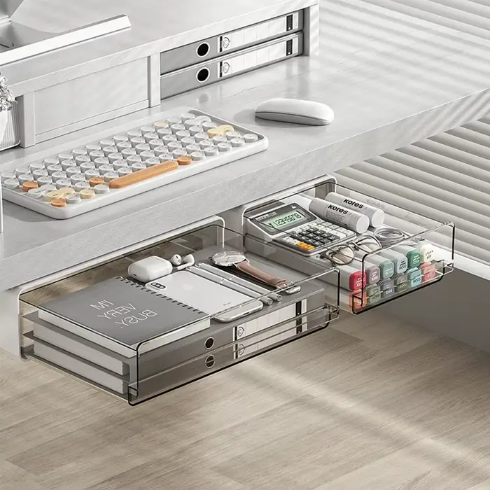 MELStorage-Boîte de Rangement Auto-Adhésive Cachée Sous Table