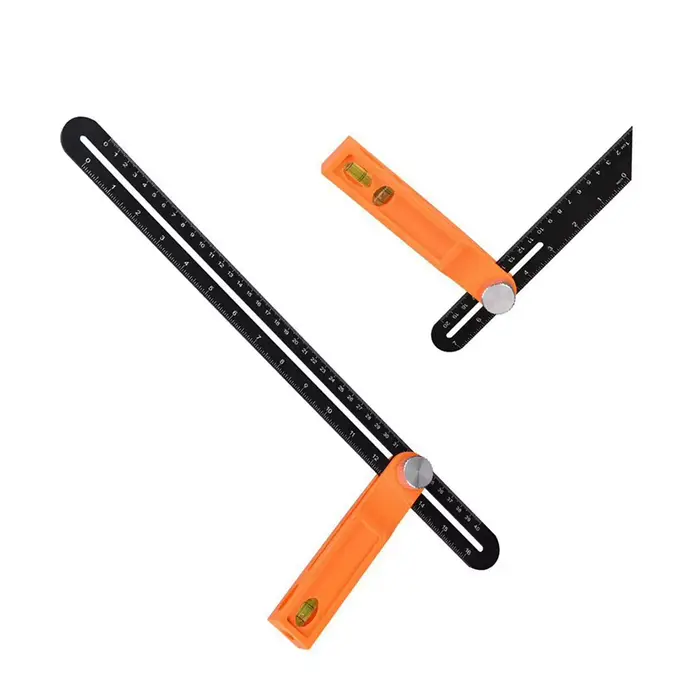 Règle d'angle triangulaire avec équerre en T coulissante pour la mesure et le marquage précis des angles dans le