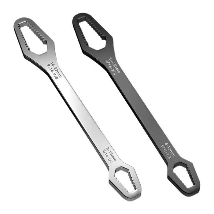 Clé universelle à double extrémité, auto-ajustable 3-17 mm, 8-22 mm, clé de réparation pour écrous, clé à cliquet à double tête, réglable