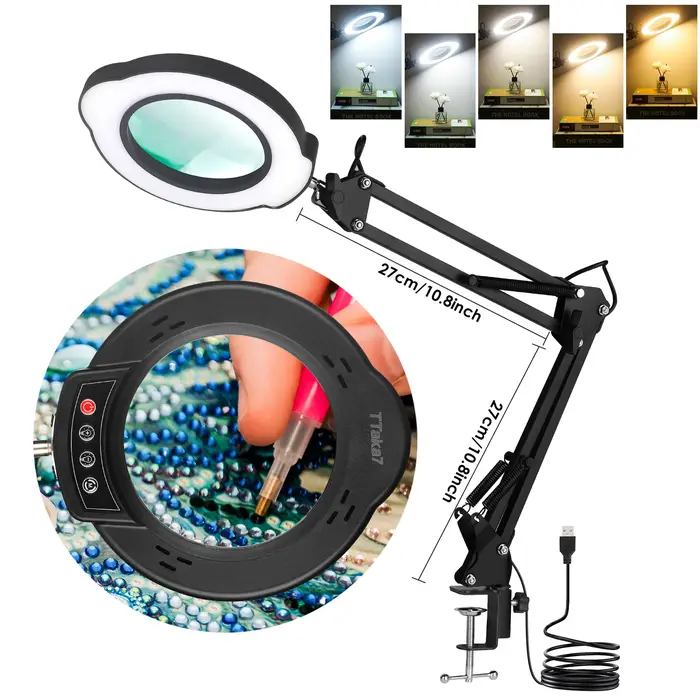 72LED 8X/10X NOUVEAU Lumineux Loupe USB 3 Couleurs LED
