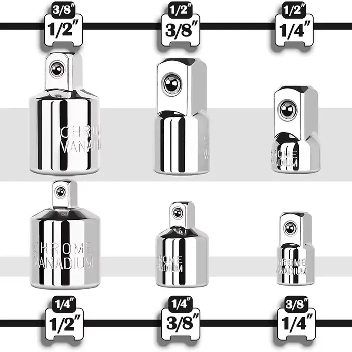 Ensemble d'adaptateur et de réducteur de douille 6 pièces