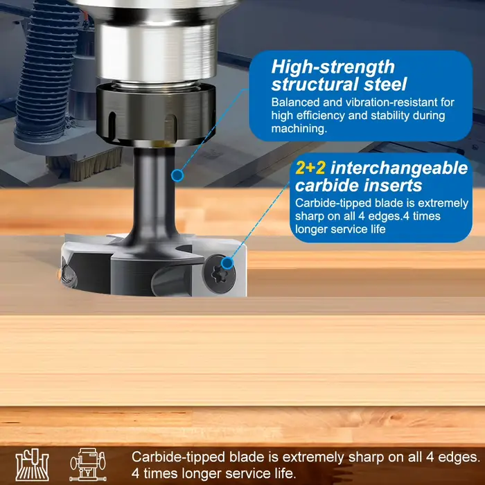XCAN fraise CNC Spoilboard surface routeur peu 8/12mm tige insérer dalle en carbure aplatissement ro