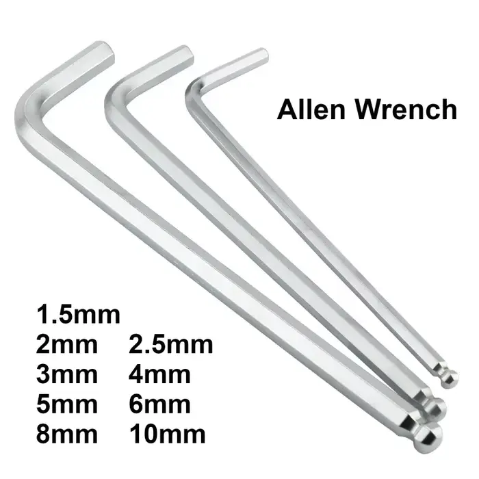 La clé Allen professionnelle 1,5 mm 2 mm 2,5 mm 3 mm 4 mm 5 mm 6 mm 8 mm 10 mm est disponible