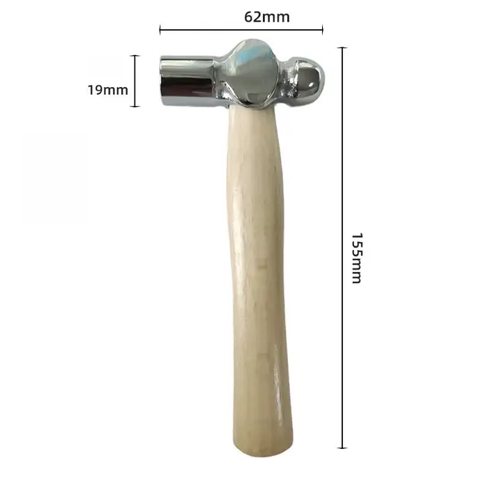 Mini marteau polyvalent – Tête ronde, manche en bois. Outil de brisage de noix, outil de dépannage a