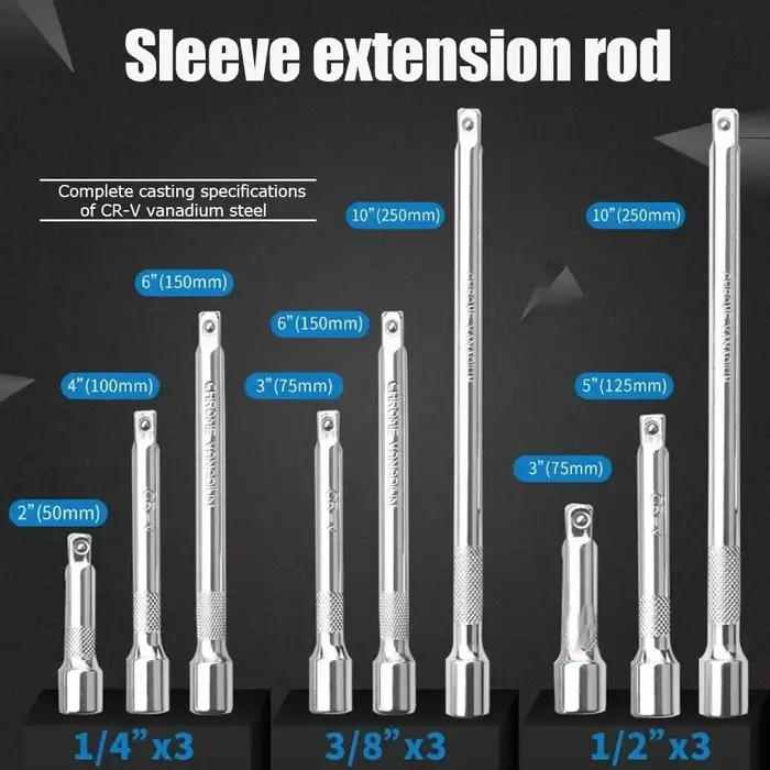 Jeu d'extension d'entraînement 1/4 "3/8" 1/2 "