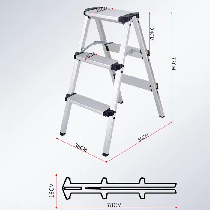 Tabouret à 3 marches, échelles à chevrons