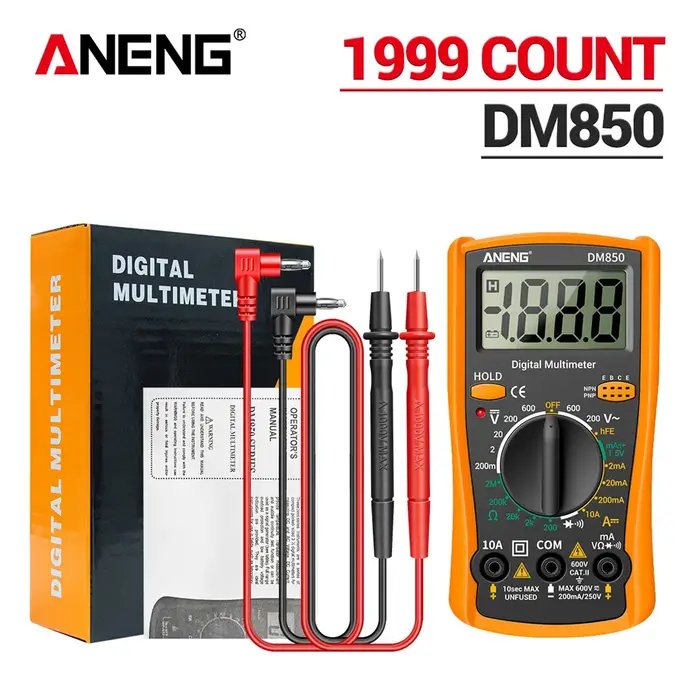 Multimètre professionnel ANENG DM850 compteur de tension AC/DC courant continu rétention de données Ohm outils de test