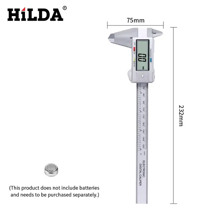 HILDA 0-150mm pied à coulisse numérique électronique pied à coulisse numérique 6 pouces LCD micromèt