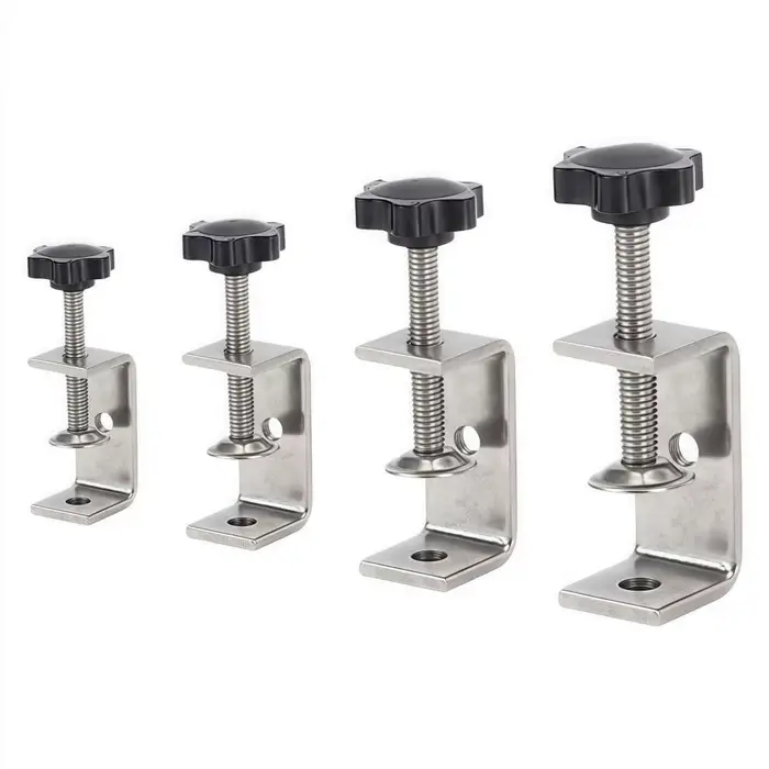 Pince en C réglable en acier inoxydable 304, ouverture 20-130 mm, pince carrée robuste en forme de f