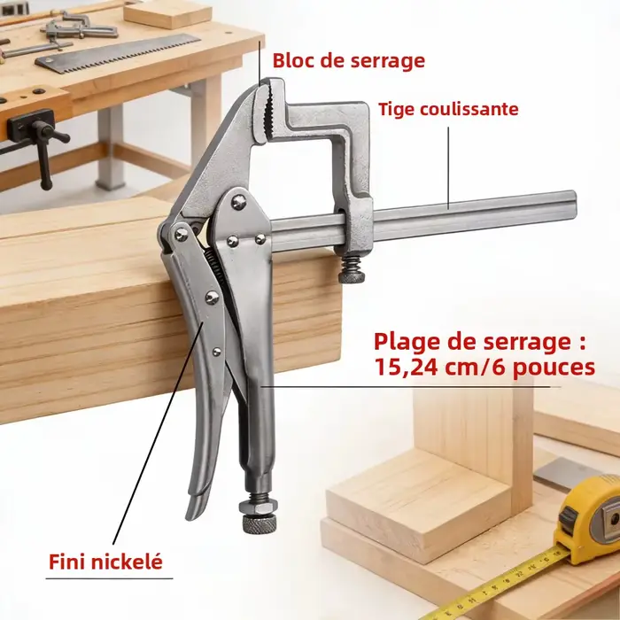 2 pinces de serrage en L de 6 pouces