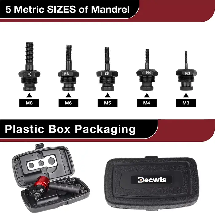 Machine à riveter les écrous M3, M4, M5, M6 et M8 pour usage domestique, adaptateur pour pistolet à 