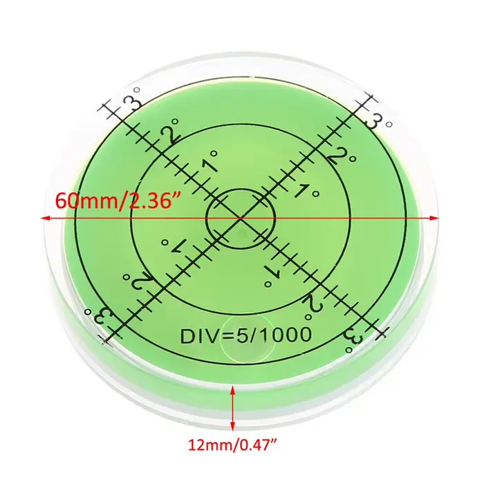 Niveau à Bulle Résistant de 60mm, Marque de Surface, Circulaire, pour Mesurer les Yeux des Taureaux