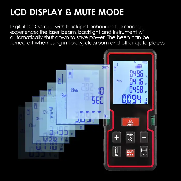 Télémètre numérique LCD 100m – Mesure de distance